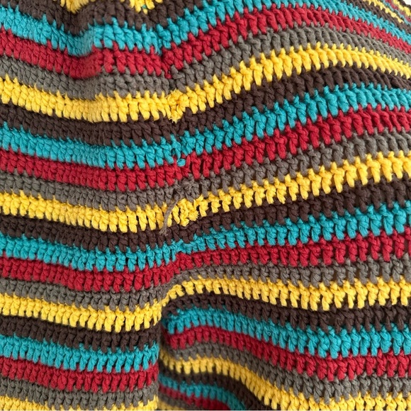 vintage striped crochet striped cardigan sweater size medium - Picture 2 of 6